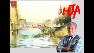 How to paint a Bridge over water and Reflection