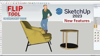 Flip Tool  SketchUp 2023 New feature1 #sketchup2023 #sketchup #newfeatureshorts