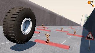 ИГРА В КАЛЬМАРА! КОЛЕСО ОТ БЕЛАЗА НА СПУСКЕ | BeamNG.drive