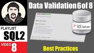 SQL Server Data Validation Best Practices