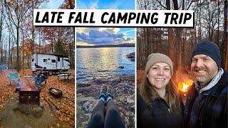 Late Fall Camping at SILENT LAKE Provincial Park | Someone was on our site!