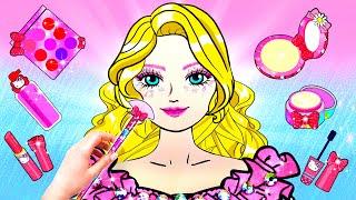 DIY Paper Dolls & Cartoon - Pink Rapunzel Needs To Makeover - Barbie Transformation Handmade