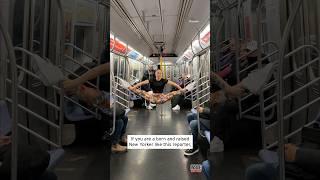 Woman Performs Stunning Trick on New York City Subway Train #shorts