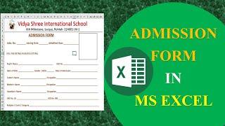 HOW TO CREATE ADMISSION FORM IN MS EXCEL BY NADWI COMPUTER WORLD