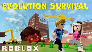 Андрей Генератор Идей и девочка Карина на острове выживания в Роблокс Evolution Survival Roblox