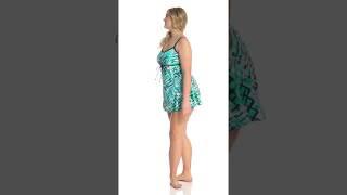 Penbrooke Plus Size Corners Empire Swimdress | SwimOutlet.com