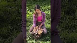 Solo Girl in the Forest. Useful technique! ️ #survival #outdoors #bushcrafter #knifeskills