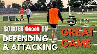 SoccerCoachTV - Try this different Defending and Attacking game with your team.