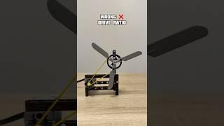 Fan Wrong Vs Correct Drive Ratio #lego #legotechnic #mechanical #mechanism #clutch