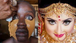 Black Girl Got Transformed Into Indian Bride  Makeup Transformation  Cirurgia Plastica ️