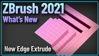 034 ZBrush 2021 ZModeler Edge Extrude New Options