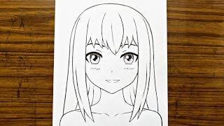 How to draw anime girl || How to draw for beginners|| Cute anime drawing tutorial || Anime drawing