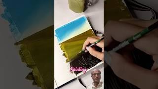 How to make  flowers field #notebookpainting #paintinginnotebook #paintingtutorial