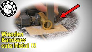 My HOMEMADE WOODEN Bandsaw can now cut METAL!!! (Bandsaw Upgrades Part 2)