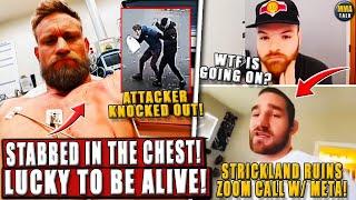 MMA Fighter ST4BBED while TAKING OUT THE TRASH!*ATTACKER KNOCKED OUT*;Strickland RUINS call w/ Meta!