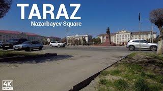 Taraz, Kazakhstan, Nazarbayev Square 4k Walk