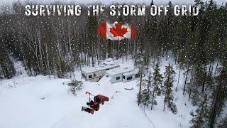 SURVIVING a WINTER Storm OFF-GRID in an RV | No Road Maintenance | Clearing Our Own Road