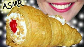 CREAM STUFFED PUFF PASTRY HORN  | No Talking | Mukbang *Messy Eating*