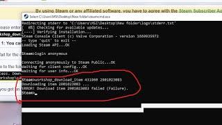 FIXED: Steam cmd error workshop content