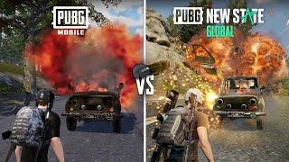 PUBG NEW STATE GLOBAL VS PUBG MOBILE | COMPARISON OF DETAILS & PHYSICS & GRAPHICS