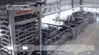 Salvagnini flexible manufacturing system: S4+P4 line 100% flexible automation