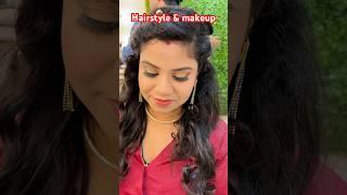 Hairstyle & makeup for photoshoot or party #hairstyle #makeup #shorts #viral