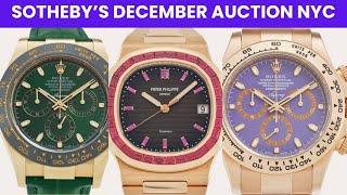 Sotheby's New York Watch Auction Preview. RARE Rolex, Patek Philippe & more