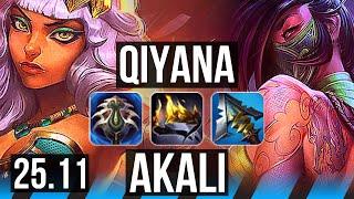 QIYANA vs AKALI (MID) | Godlike | EUW Master | 25.11