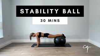 30 Min FULL BODY STABILITY BALL WORKOUT at Home