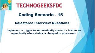 Salesforce Interview Question || Coding scenario 15