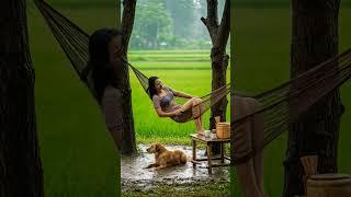Rain Sounds in a Serene Village 24 #rainoundforsleep #rain #heavyrain #viralshorts