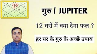 जन्म कुंडली में गुरू का विभिन्न घरों में फल व उपाय (JUPITER results & remedies in houses 7-12)