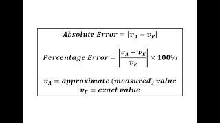 Determine Absolute Error and Percent Error