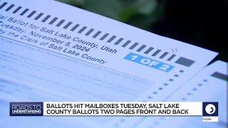 Ballots hit mailboxes Tuesday, Salt Lake County ballots two pages