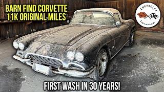 First Wash in 30 Years: BARN FIND Corvette With 11k Original Miles! | Satisfying Restoration