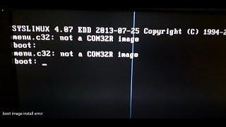 boot image install error: Menu.c32: not a COM32R image #linux #error #boot #image