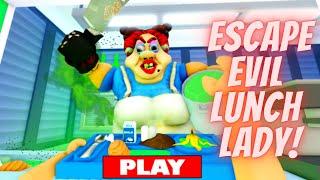 ESCAPE EVIL LUNCH LADY! Hard Mode No Death - Roblox Scary Obby