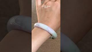 #0212 Spring Lavender Green Jade Bangle Size 56.8 #huajade #handmade #jadejewelry  #banglebracelet