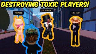 DESTROYING TRYHARD TOXIC PLAYERS in Roblox Jailbreak!