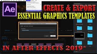 How to Create & Export Essential Graphics Templates in After Effects 2019+ |Series 72| #aftereffects