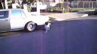 Kike hits parked car while skating