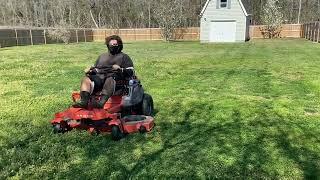 Nick and Son Mowing!