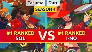 GGST ▰ Tatuma (#1 Ranked Sol) vs Daru (#1 Ranked I-No). High Level Gameplay