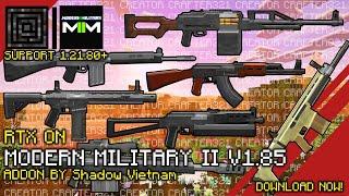 Modern Military II Addon V1.85 3D Guns Hotfix Update in Minecraft PE 1.21.80+ | Creator Crafter321
