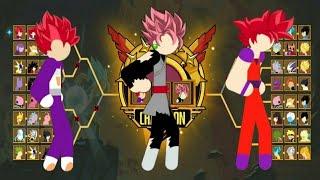 Stickman Warriors Fight 3×3 - Vegeta SSJ God, Guko SSJ God & Evil Guko