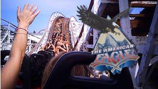 American Eagle Roller Coaster Six Flags Great America T5 The Traveler & Becky The Trekkie Review