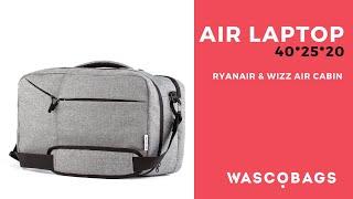 Сумка для для ручної поклажі лоукостів 40х20х25 | Wascobags Air Laptop (Ryanair, Wizz Air Cabin)