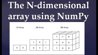 68. The N-dimensional array using NumPy in Python.