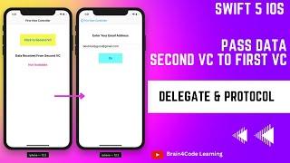 How to Pass Data Between ViewController with Delegate and Protocol in Swift 5 XCode | Hindi | iOS