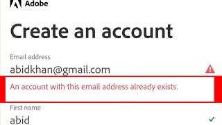 Fix Adobe || an account with this email address already exists Problem Solved